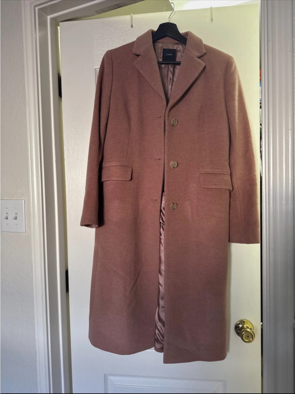 J. Crew Single-Breasted Wool Coat in Mauve/Dusty rose/blush
